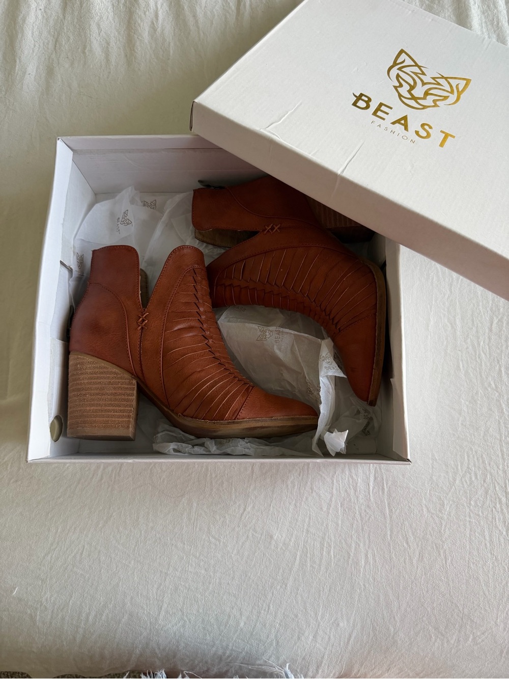 Beast Boutique Women's Brown Leather Ankle Boots